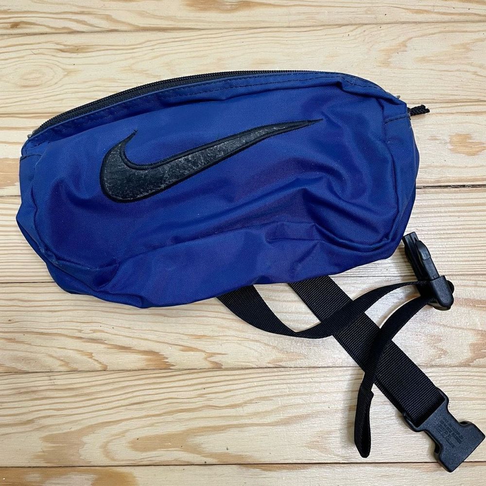 Nike Vintage Original Tough Blue Fanny Pack‎ Belt Bag Crossbody Black Swoosh - Picture 8 of 8